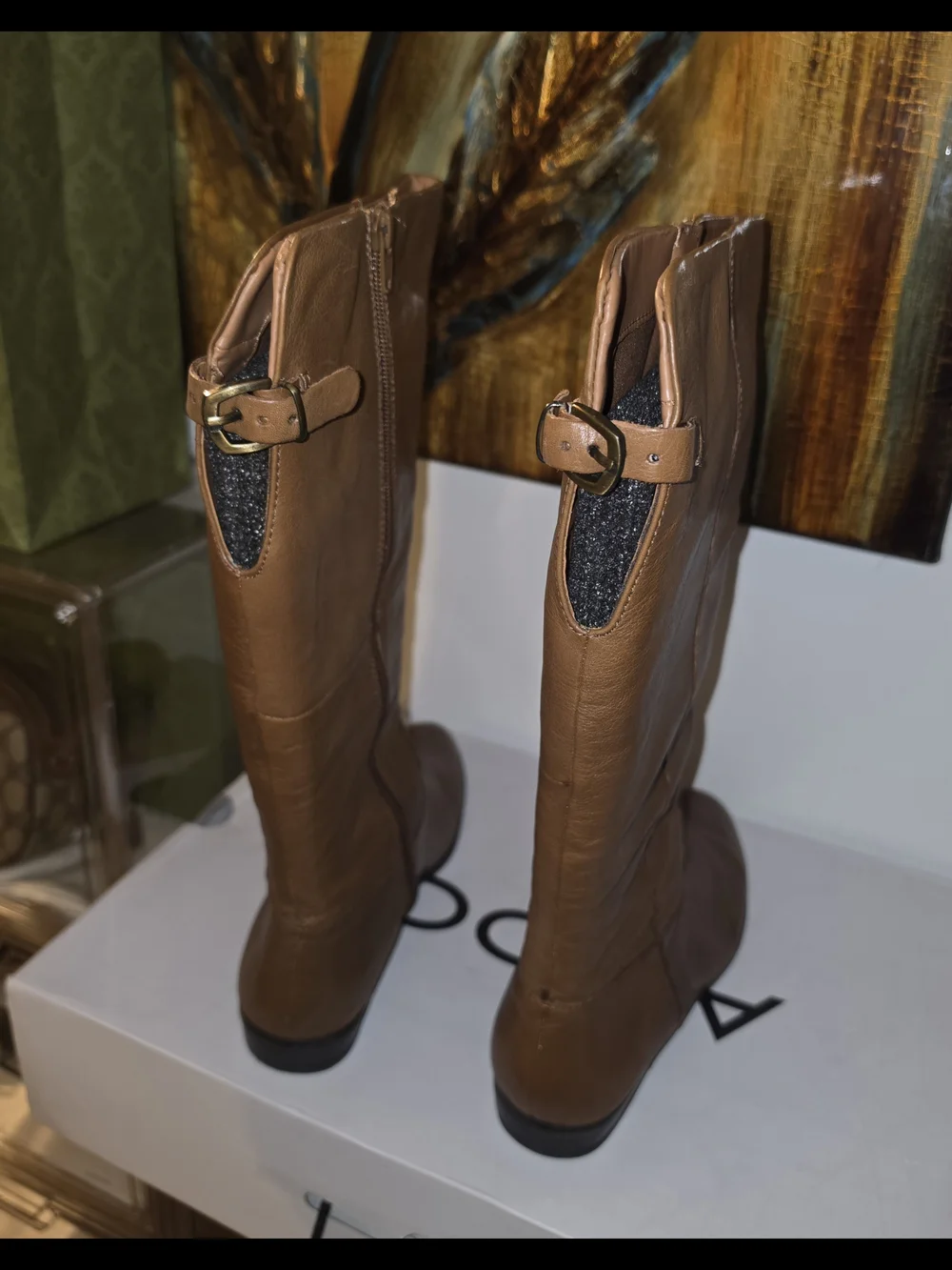 Aldo Tall Leather Riding Boots - Brown SZ 9